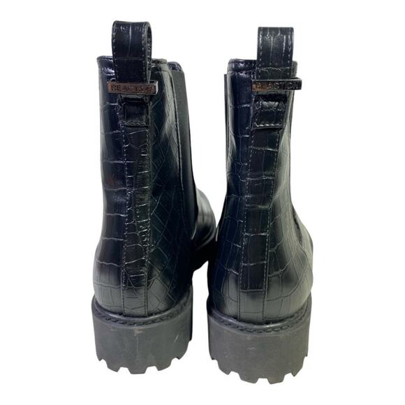 Kenneth Cole Reaction Salt Lug Chelsea Boot Women US 11 Black Gator - Picture 3 of 7